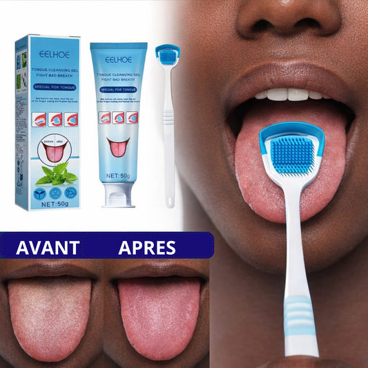 Kit Eelhoe — Fini la Mauvaise Haleine (Gel nettoyant + Gratte langue)