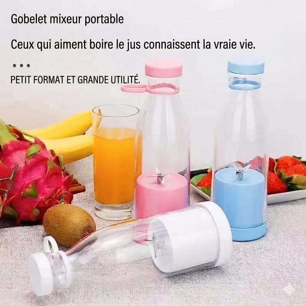 Votre Santé dans une Gourde — Mini Mixeur Rechargeable 2-en-1